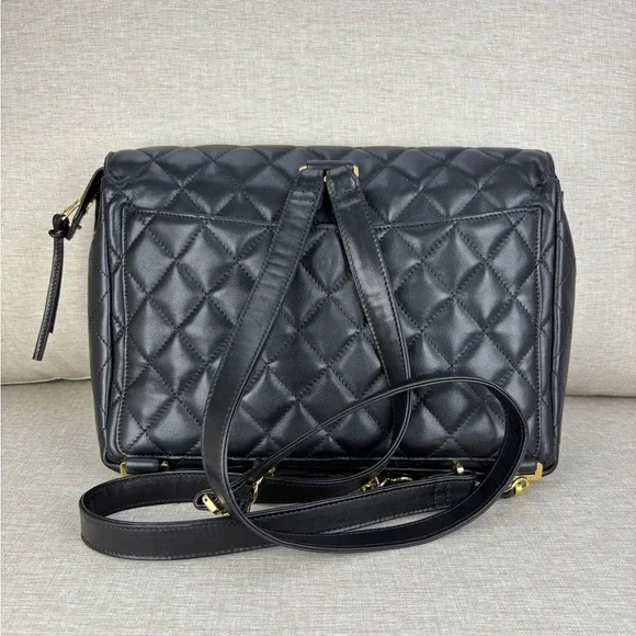 CHANEL Black Lambskin Vintage Backpack Oversized CC GHW 24k plated - Picture 6 of 16